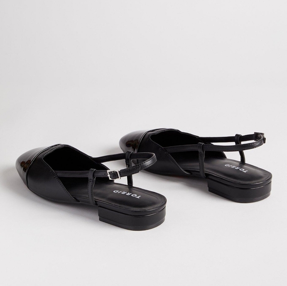 NWT Cap-Toe Slingback Flats 10 Wide - Picture 3 of 5